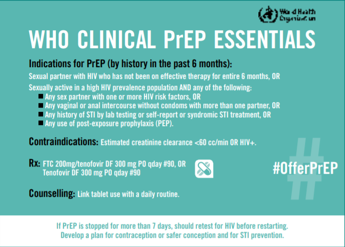 This is a sample pocket card with information on PrEP