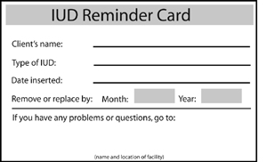 IUD Reminder Card