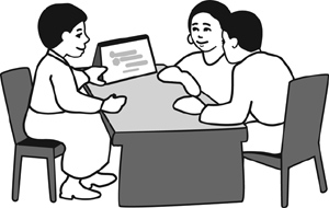 Couple receiving counseling about Female Sterilization
